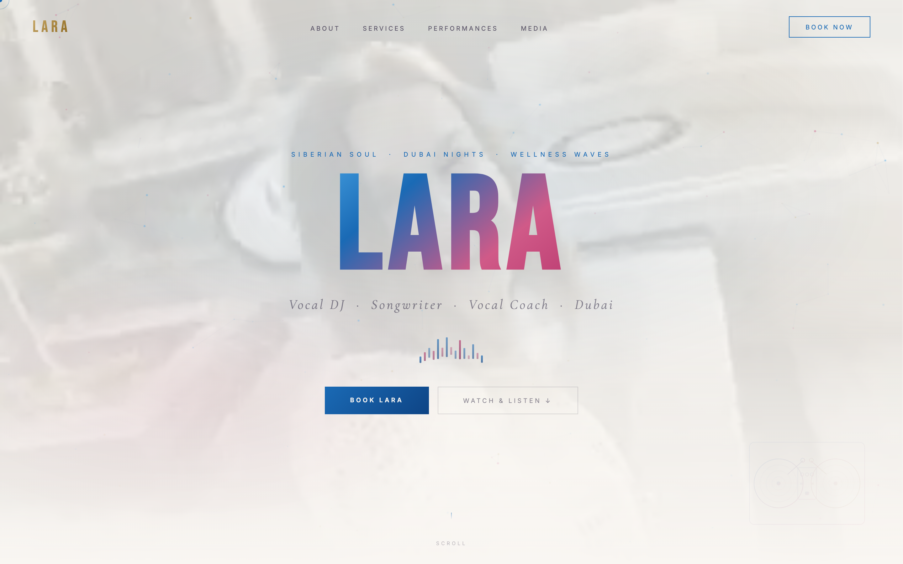 LARA — a conversion-focused website for a Dubai vocal DJ, songwriter and vocal coach.